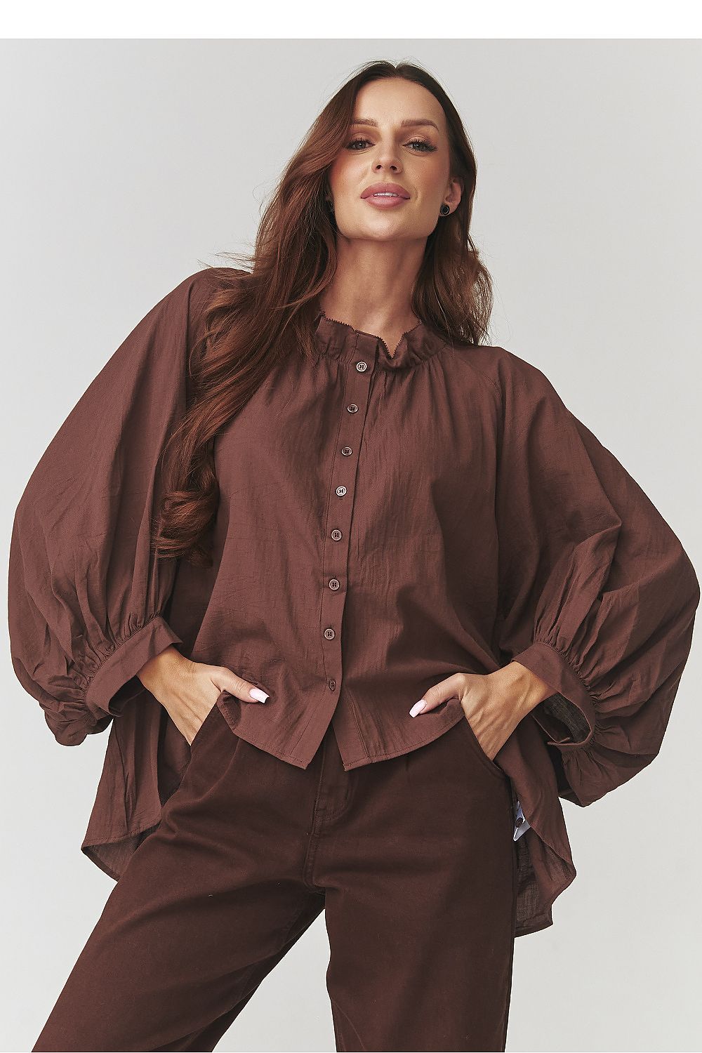  Damesoverhemd model 221046 Makadamia 