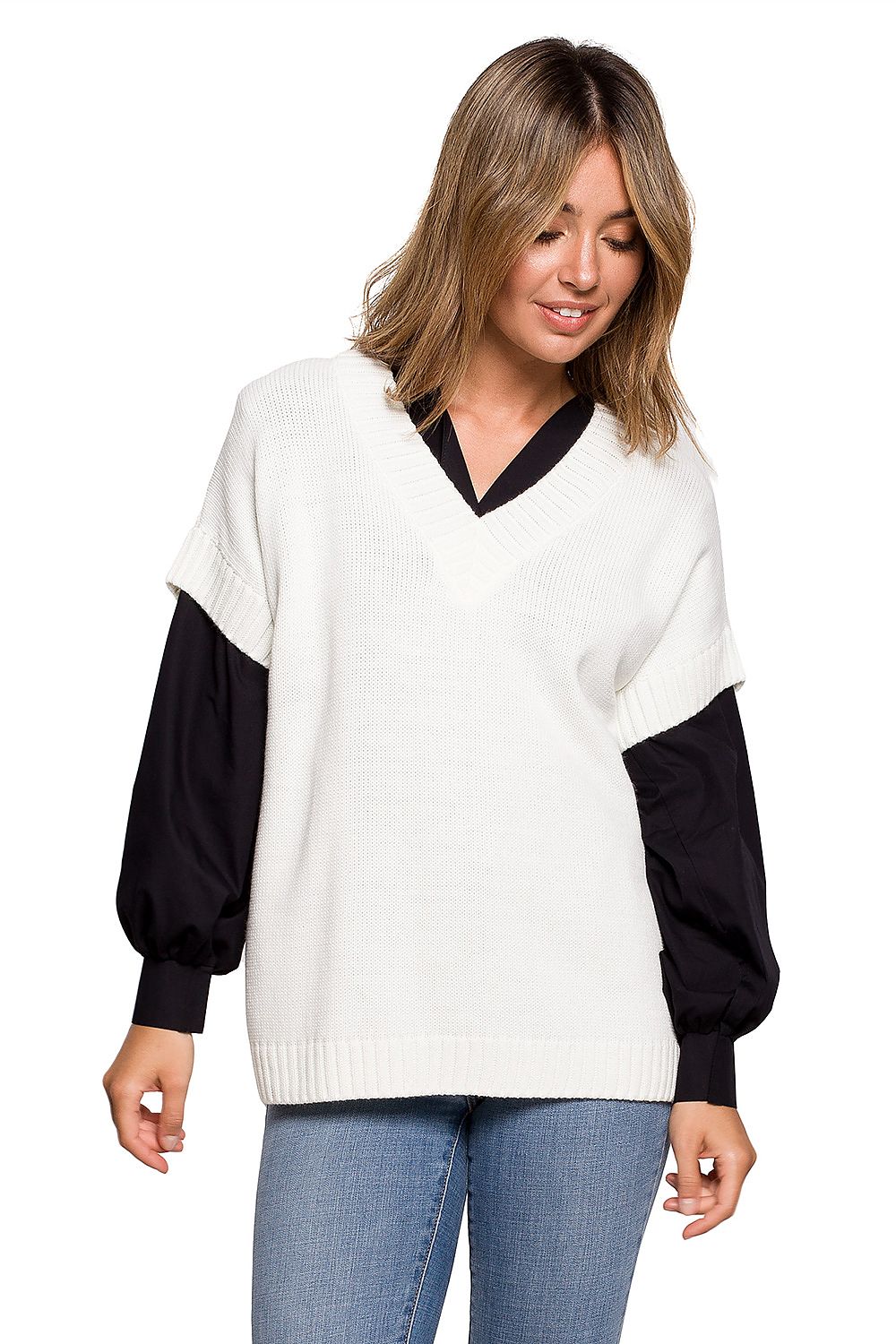  mouwloze trui model 157586 BE Knit 